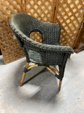 Pier 1 Wicker Chair-Olive Green