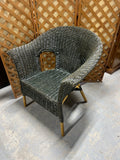 Pier 1 Wicker Chair-Olive Green