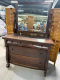 Antique Empire Style Dresser with Large Swivel Mirror***HEAVY ITEM***READ DETAILS ON PICK UP POLICY***