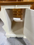 Two Tone End Table with Magazine Rack and Pullout Tray, AS IS