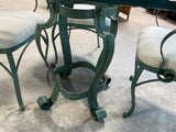 Glass Top Table with Metal Base - Stains - See Photos