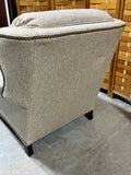 Upholstered Chair with Ottoman by Mckinley Leather of Hickory inc.