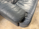 Retro Blue Chair and Ottoman