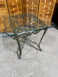 Metal and Glass Top End Table