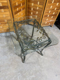 Metal and Glass Top End Table