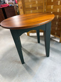 Wood and Painted Green End Table