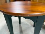 Wood and Painted Green End Table