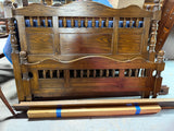 Queen Spindle and Panel Bed with Rails and Slats