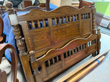 Queen Spindle and Panel Bed with Rails and Slats