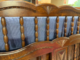 Double Spindle and Fan Bed with Rails and Slats
