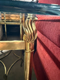 Glass Top Console Table with Gold Metal Base