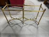 Glass Top Console Table with Gold Metal Base