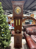 Antique German Open-Well Grandfather Clock - Art Nouveau Styling