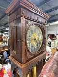 Antique German Open-Well Grandfather Clock - Art Nouveau Styling