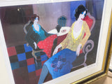 Little Round Table #7 by Itzchak Tarkay - Signed Serigraph with COA