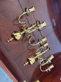 Pair of Virginia Metalcrafters 3-Arm Brass Wall Sconces