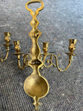 Pair of Virginia Metalcrafters 3-Arm Brass Wall Sconces