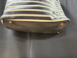 Black and White Striped Tote with Tassle