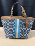 Denim and Leather Coach Signature Purse