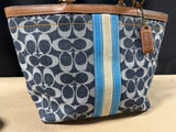 Denim and Leather Coach Signature Purse