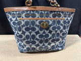 Denim and Leather Coach Signature Purse