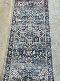 Pale Blue & Navy Runner (58"x24")