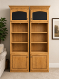 Pair of Tall Entertainment and Display Shelves***HEAVY ITEM***READ DETAILS ON PICK UP POLICY***