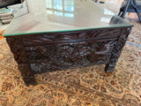Asian Carved Coffee Table with Mother of Pearl Inlay - SEE DESCRIPTION