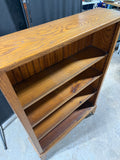 Narrow Oak Bookcase on Casters