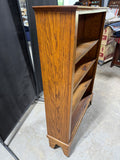 Narrow Oak Bookcase on Casters
