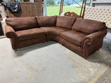 Broyhill Sectional Sofa - Brown Microfiber - with 2 Ottoman