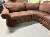 Broyhill Sectional Sofa - Brown Microfiber - with 2 Ottoman