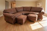 Broyhill Sectional Sofa - Brown Microfiber - with 2 Ottoman