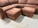 Broyhill Sectional Sofa - Brown Microfiber - with 2 Ottoman