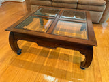 Glass and Wood Coffee Table