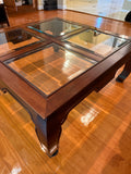 Glass and Wood Coffee Table