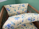 Henry Link Wicker and Upholstered Chair - Some Fading