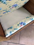 Henry Link Wicker and Upholstered Chair - Some Fading