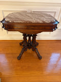 Victorian Eastlake Style Parlor Table with Marble Top