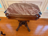 Victorian Eastlake Style Parlor Table with Marble Top