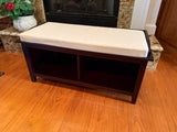 Espresso Toned Storage Bench with Cushion (A) - Small Stain