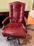 Ethan Allen Leather Executive Office Chair - shows wear - see photos.
