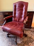 Ethan Allen Leather Executive Office Chair - shows wear - see photos.