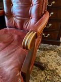 Ethan Allen Leather Executive Office Chair - shows wear - see photos.