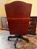 Ethan Allen Leather Executive Office Chair - shows wear - see photos.