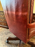 Ethan Allen Leather Executive Office Chair - shows wear - see photos.