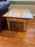 Light Wood Side Table with Drawer