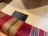 Taylor King Red and Gold Upholstered Striped Sofa***HEAVY ITEM***READ DETAILS ON PICK UP POLICY***