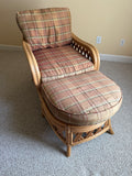 Braxton Culler Rattan Chair with Ottoman - FADED - See Photos