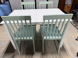 Lightweight Table with 4 Chairs - Teal and White